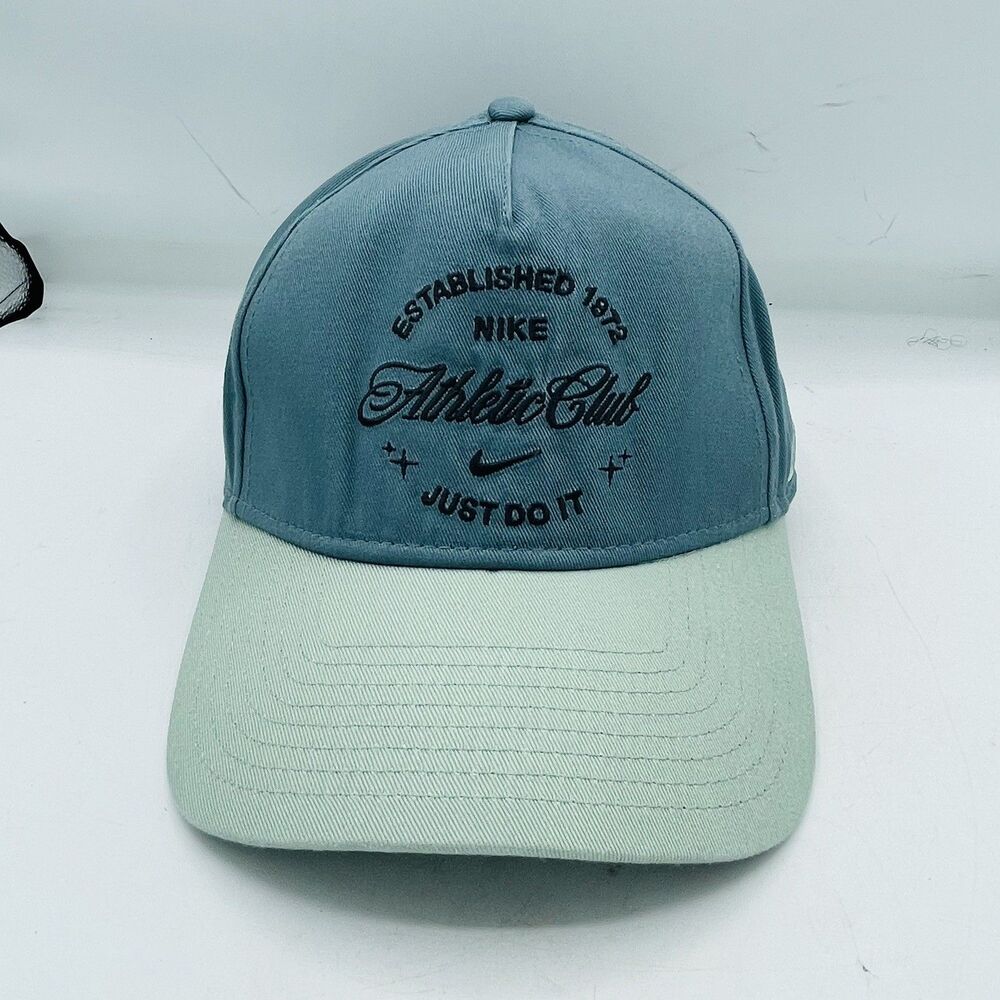 Nike Club Rise Structured Snapback Hat Cap Teal Green